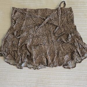 Leopard Print Ruffle Skort